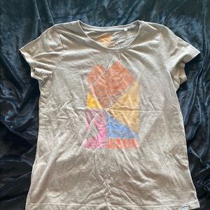 Prana Charcoal Tee with Mustard Logo